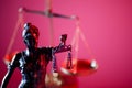 Figure of Lady Justice in notary office close-up. Symbol of justice and law Royalty Free Stock Photo