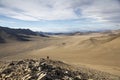 Figure of a man in a landscape of Western Mongolia Royalty Free Stock Photo