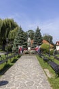 Figure of Mary on courtyard in front of Pilgrim\'s House and Passion and Marian sanctuary, Kalwaria Zebrzydowska, Poland