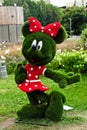Figure of a mickey mouse made of grass