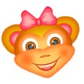 Figure monkey head for icons, emoticons.