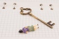 Figure near a key on a notebook Royalty Free Stock Photo