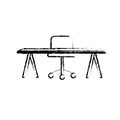 Figure office wood desk with chair design