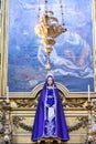 figure of Our Lady of Sorrows in the Interior of the Basilica of the Martires, Church of the Holy Sacrament, Lisbon.