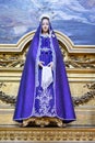 figure of Our Lady of Sorrows in the Interior of the Basilica of the Martires, Church of the Holy Sacrament, Lisbon. Royalty Free Stock Photo