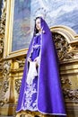 figure of Our Lady of Sorrows in the Interior of the Basilica of the Martires, Church of the Holy Sacrament, Lisbon.