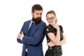 Figure out type of position you would really enjoy. Colleagues looking for new job. Man and woman compete for job Royalty Free Stock Photo