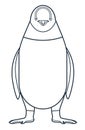 The figure of the penguin. Line icon.