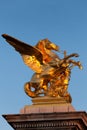 Figure in the Pont of Alexander III, Paris Royalty Free Stock Photo