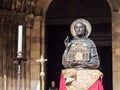 Figure on Saint Anthony in fron of Se de Lisboa Cathedral on Jun Royalty Free Stock Photo