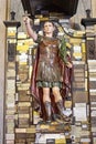 figure of Saint Expedito inside the Basilica of the Martires, Church of the Holy Sacrament, Lisbon. Royalty Free Stock Photo