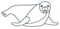 The figure of the seal. Line icon.