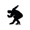 Figure skate man silhouette Royalty Free Stock Photo