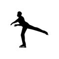 Figure skater man silhouette. skate gymnastics simple isolated icon Royalty Free Stock Photo