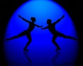 Figure Skaters Blue Spotlight Royalty Free Stock Photo