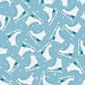 Figure skates seamless pattern