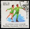 Figure skating man woman pair, Winter Olympics in Sarajevo, circa 1984