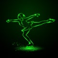Figure skating neon illustration.