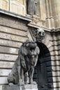 The figure of the stone lion in the Hungarian capital Budapest