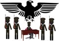 Figure stylized eagle with black color soldiers