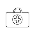 figure suitcase healthcare with hospital symbol