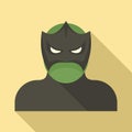 Figure superhero icon, flat style