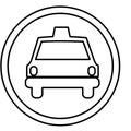 figure symbol taxi front car icon