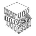 Figure three thick books icon