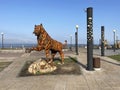 Vladivostok, Russia, September, 26, 2022. Figure of tiger made of scrap metal on the Sports promenade. Russia, Vladivostok city