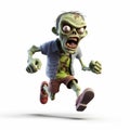 Lively 3d Render Of Zombie Character In Racewalking Motion