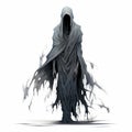 Grimdark Specter: Eerie Illustration Of An Evil Hooded Creature