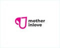 Figure of woman in hijab as a heart symbol for mothers love