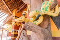 yellow snake with venomous pattern at the entrance to the Serpentarium entertainment and tourist center Royalty Free Stock Photo