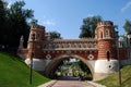 The Figured Bridge in Tsaritsyno Park dating back to 1776 in Moscow