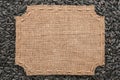 Figured frame with burlap and stitches with place for your text