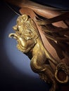 Golden carved lion figurehead