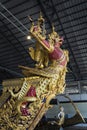 Bangkok, Thailand - August 12, 2017: Royal Barge Narai Song Suban in National Museum, Bangkok, Thaila