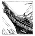 Figurehead of Ship, vintage illustration