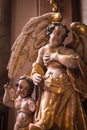 Figures of angels in the side chapel of the basilica in Nysa.
