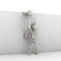 Figures climbing on wall Royalty Free Stock Photo