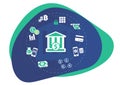 Digital banking icons and symbols