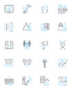 Figures and diagrams linear icons set. Graphs, Charts, Diagrams, Statistics, Data, Infographics, Visuals line vector and