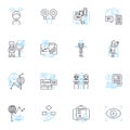 Figures and diagrams linear icons set. Graphs, Charts, Diagrams, Statistics, Data, Infographics, Visuals line vector and