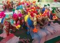 Figures of elephants from the tissue at the fair of Indian goods