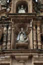 Figures at the facade of Metropolitan Cathedral of Sucre, Bolivia Royalty Free Stock Photo