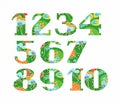 Figures, floral decor, summer, green, vector.