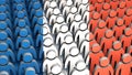 Figures and France flag - people of France