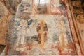 Figures of the historical Saints on fresco of medieval monastic complex Gelati, UNESCO World Heritage Site. Royalty Free Stock Photo