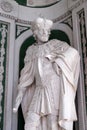 Figures of the legendary founders and patrons of the abbey, Green Hall in Amorbach Benedictine abbey, Germany