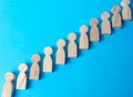 Figures of people in a row. Society, demography. Selection concept, choice. Group, crowd. Discipline and order Royalty Free Stock Photo